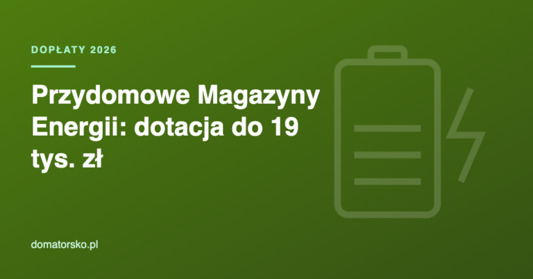 Przydomowe Magazyny Energii 2026 – dotacja, warunki i wyliczenia 1 Przydomowe Magazyny Energii 2026 – dotacja, warunki i wyliczenia
